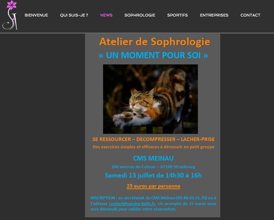 Atelier de sophrologie animé par Sandra Holtz